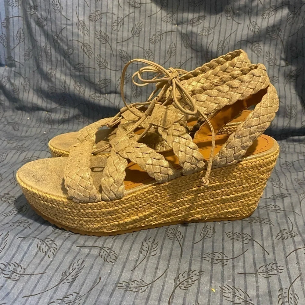 Trask Patrice braided wedge espadrilles size 10